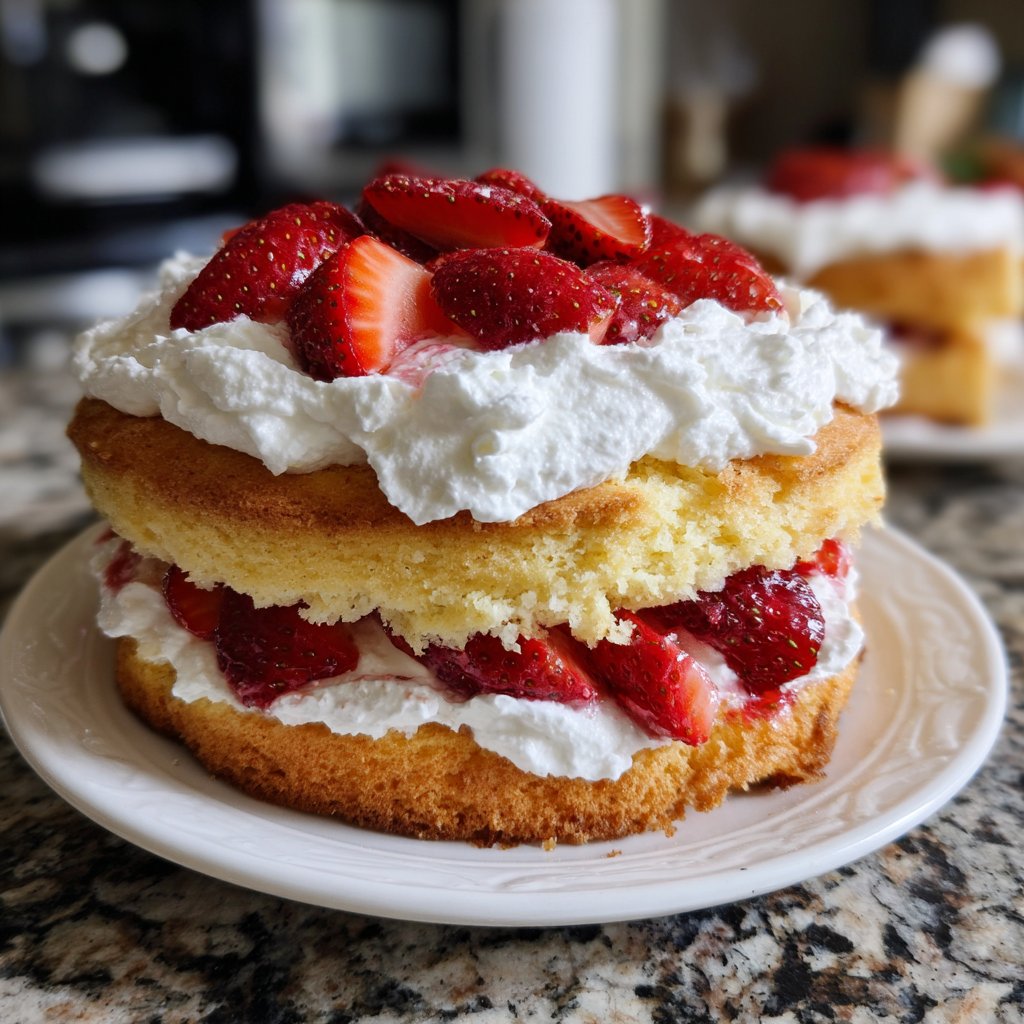 Strawberry Shortcake With Fluffy Whipped Cream