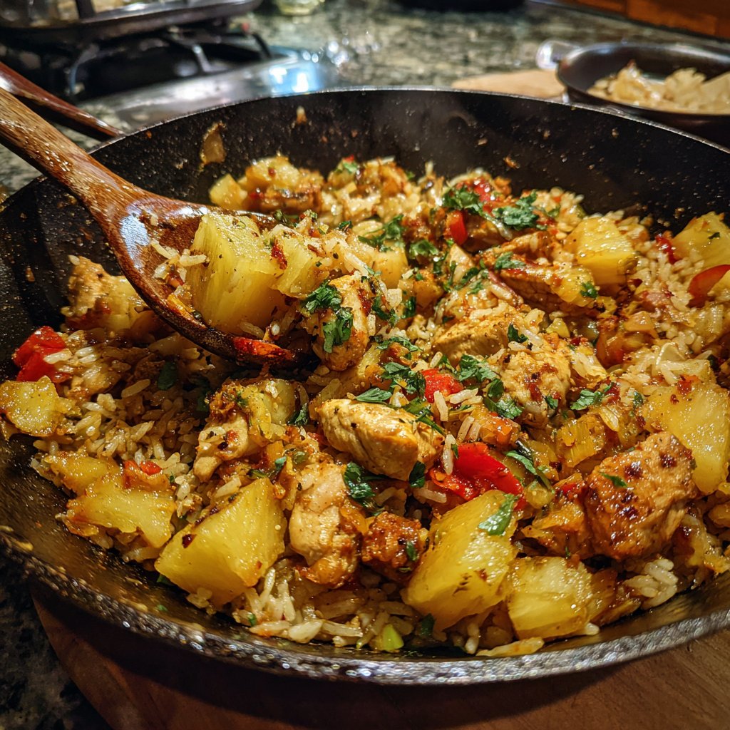 Pineapple Chicken And Rice Skillet
