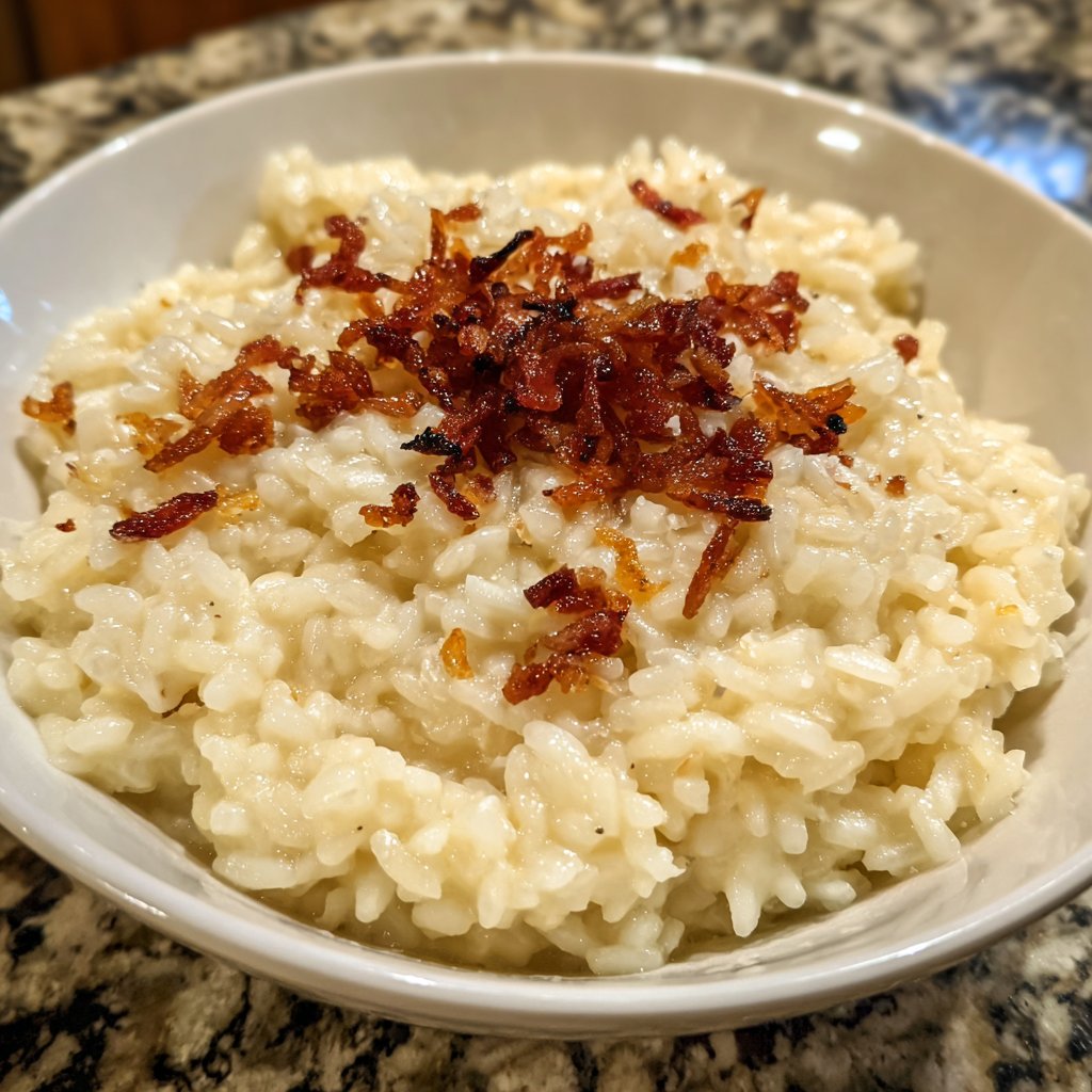 Parmesan Risotto with Crispy Shallots