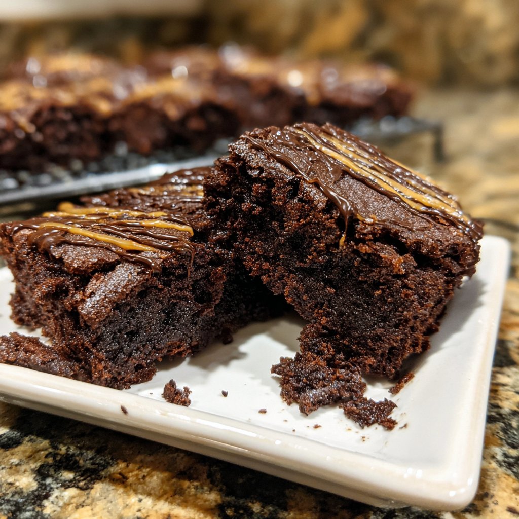 Cottage Cheese Brownies with Tahini Drizzle
