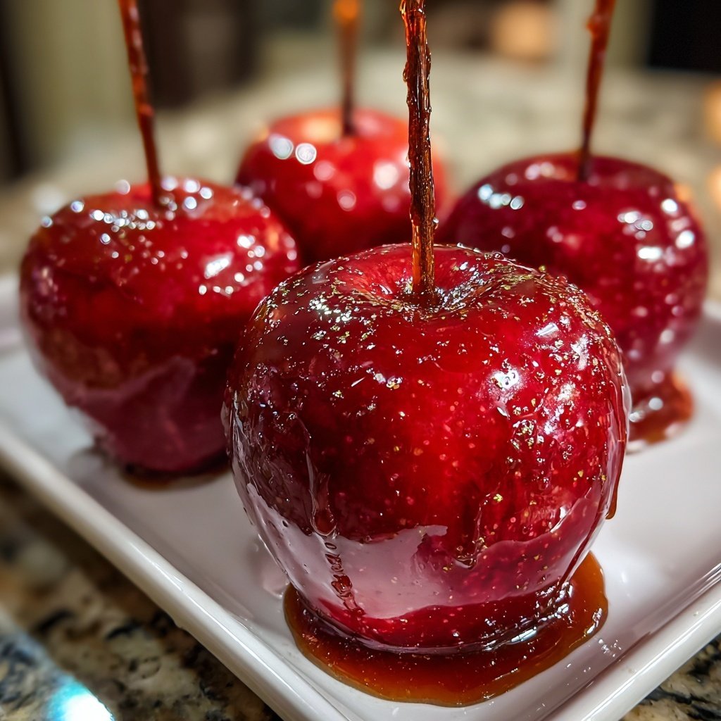 Homemade Candy Apples With Red Food Coloring