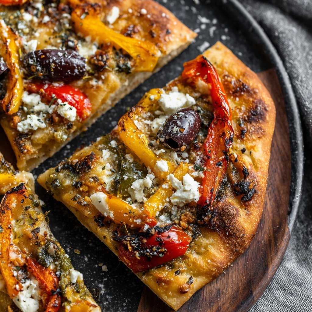 Baked Mediterranean Veggie Flatbread