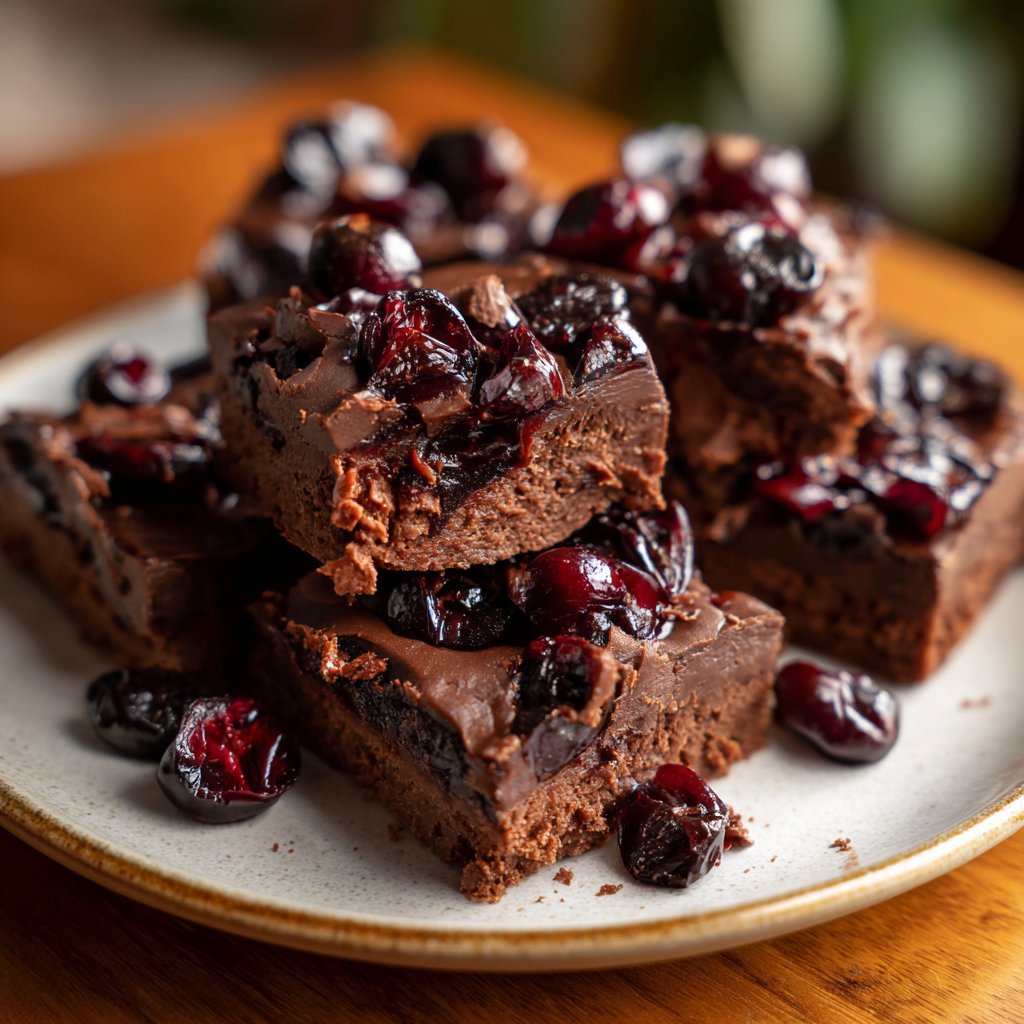 Chocolate Cherry Fudge Squares