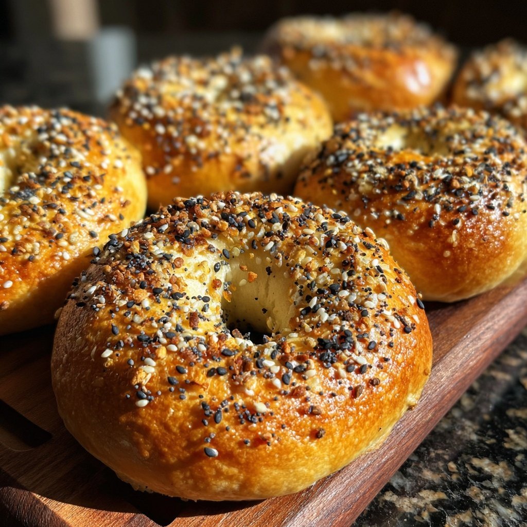 High Protein Bagels With Egg Wash Shine