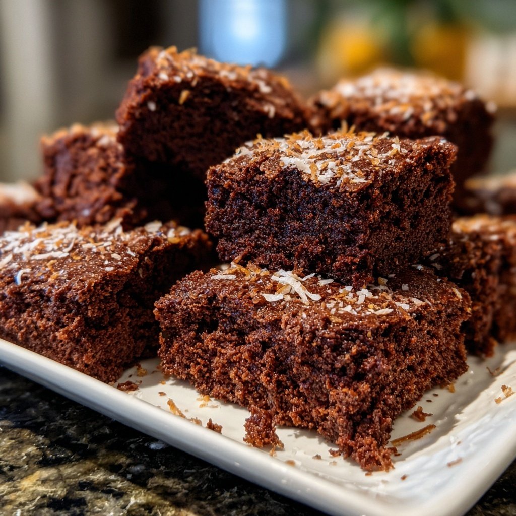 Cottage Cheese Brownies with Coconut