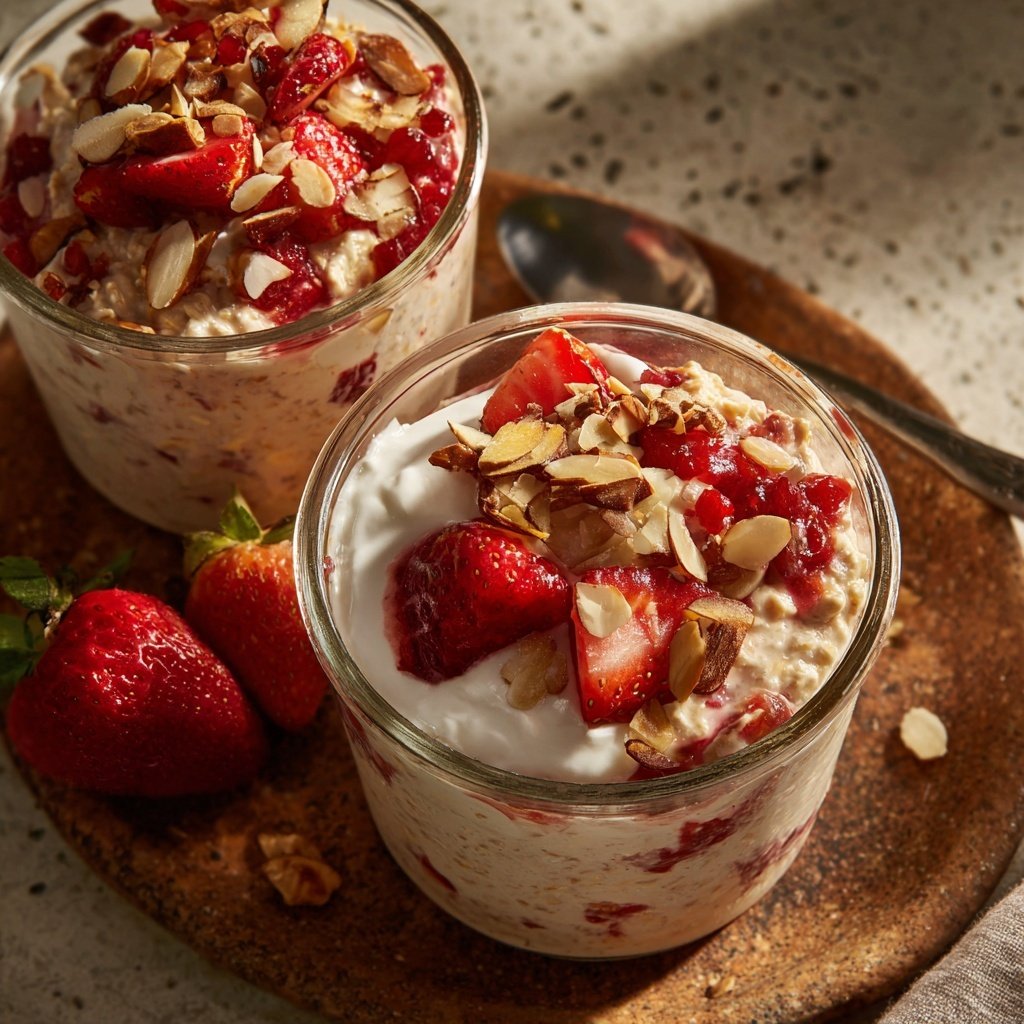 Strawberry Almond Overnight Oats
