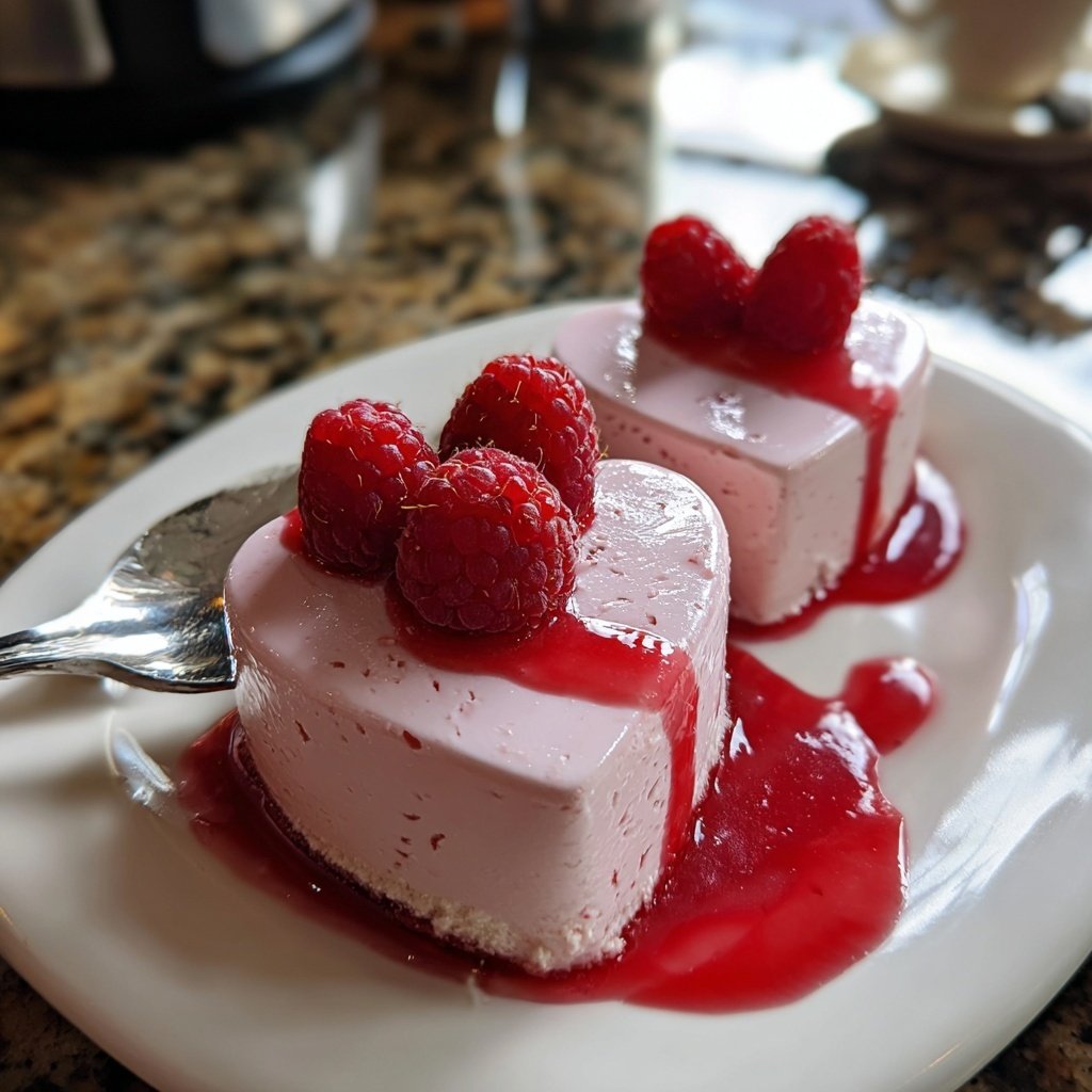 Raspberry Panna Cotta Hearts