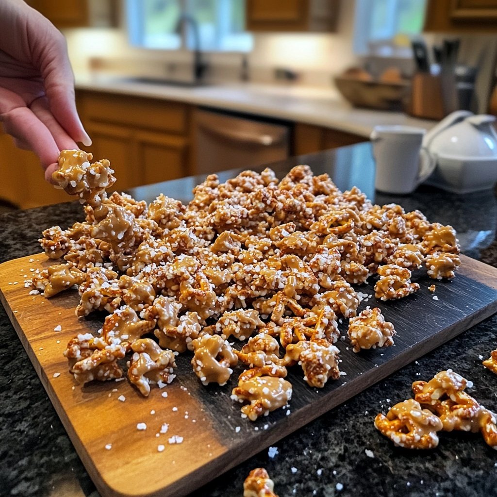 No-Bake Peanut Butter Pretzel Clusters