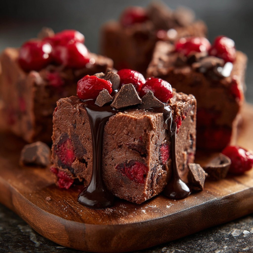 Chocolate Cherry Fudge Squares