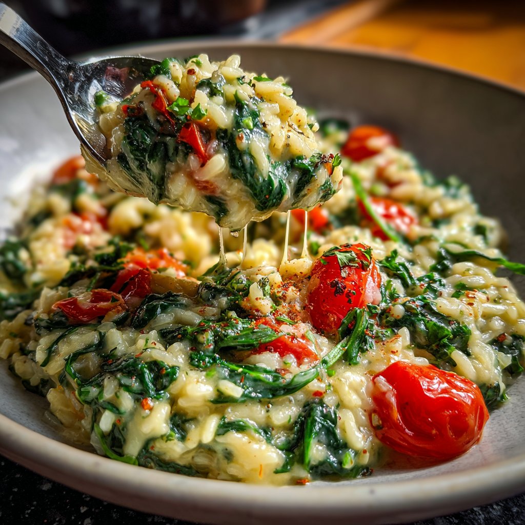 Creamy Spinach Tomato Rice