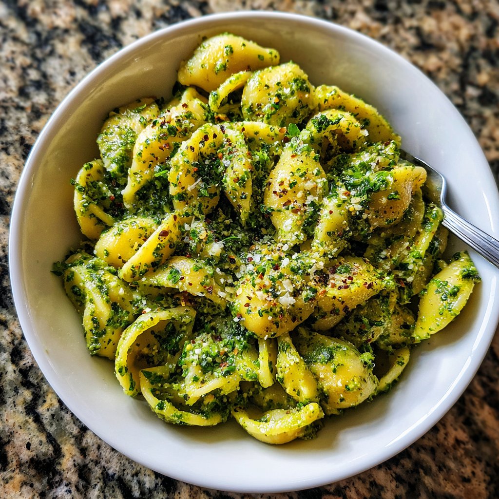 Roasted Broccoli Pesto Pasta