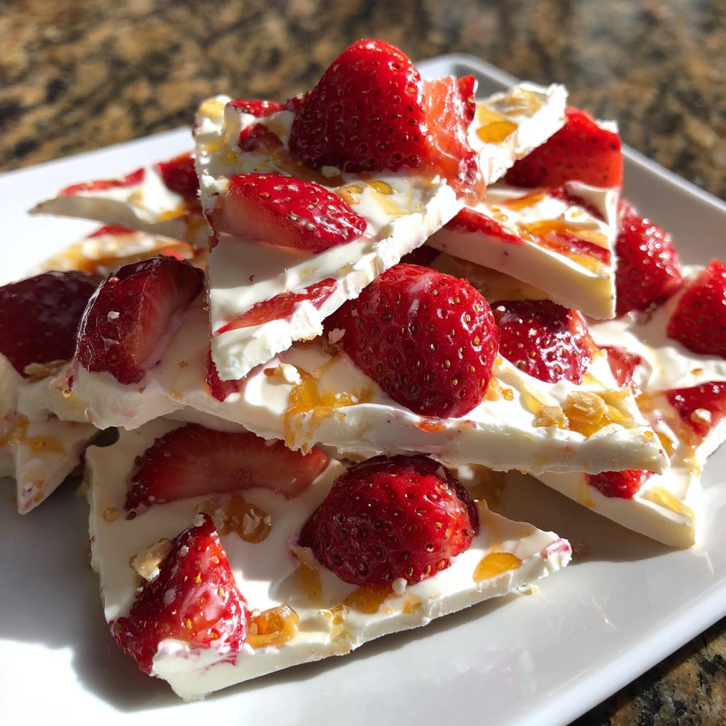 Valentines Snacks Strawberry Yogurt Bark