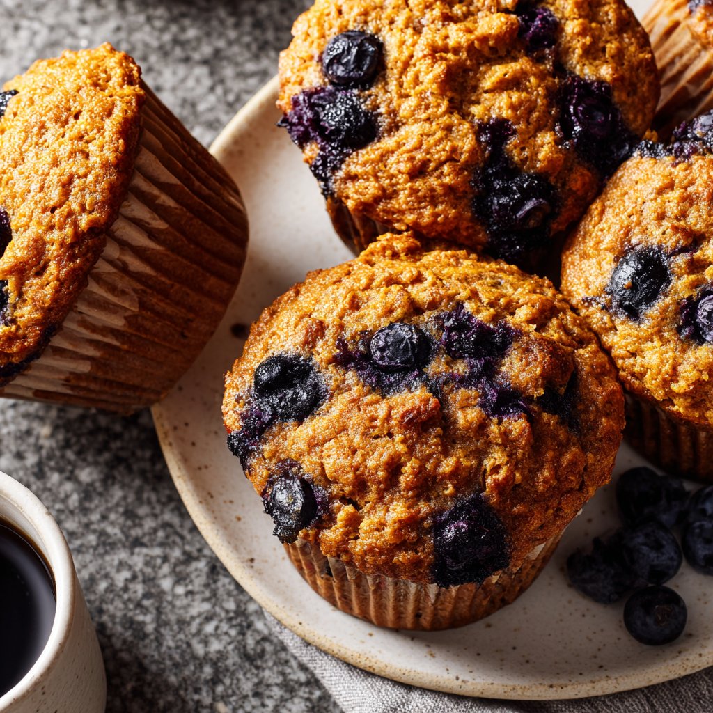 Healthy Blueberry Oat Muffins